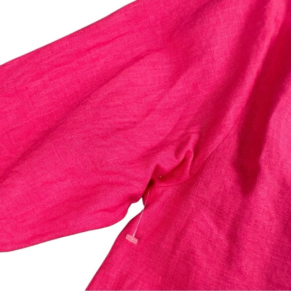 NWOT Flax Women's 3/4 Sleeve 100% Linen Tunic Shirt In Fuchsia Size Small - Picture 7 of 8